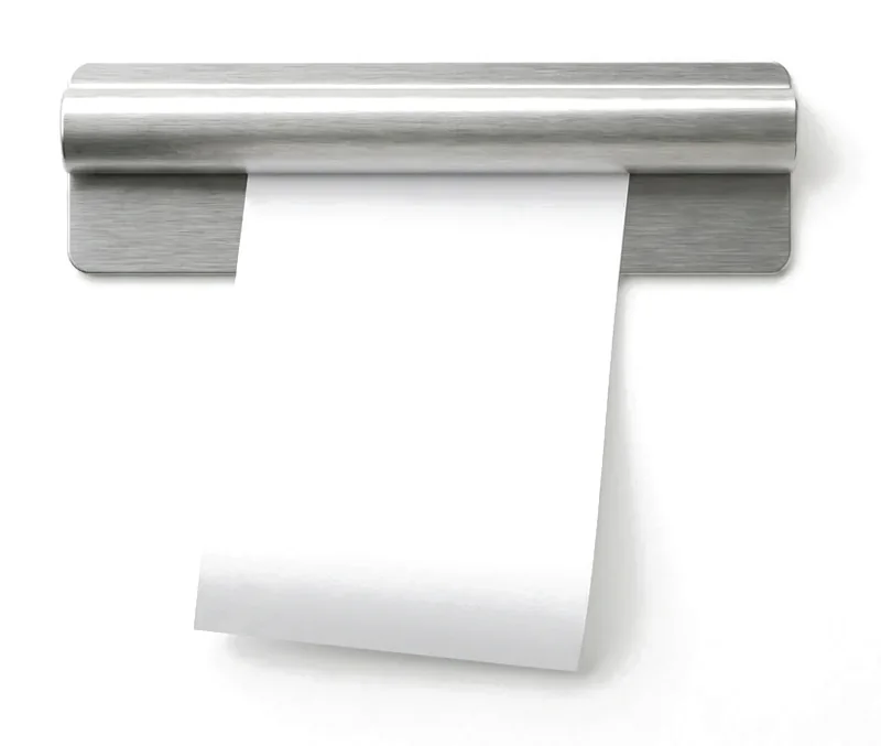A blank order ticket clipped to a kitchen ticket rail